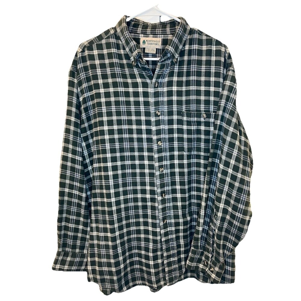 Men's Northwest Territory Green Plaid Button Down Flannel - Size XL